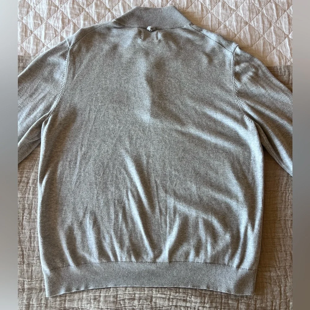 Five Four Los Angeles 100% Cotton Gray Quarter-Zip Pullover Sweater | Men Large
